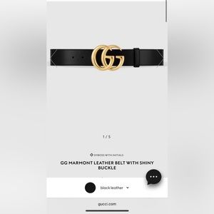 Gucci Women Marmont Belt with Shiny Buckle in Size 95-38